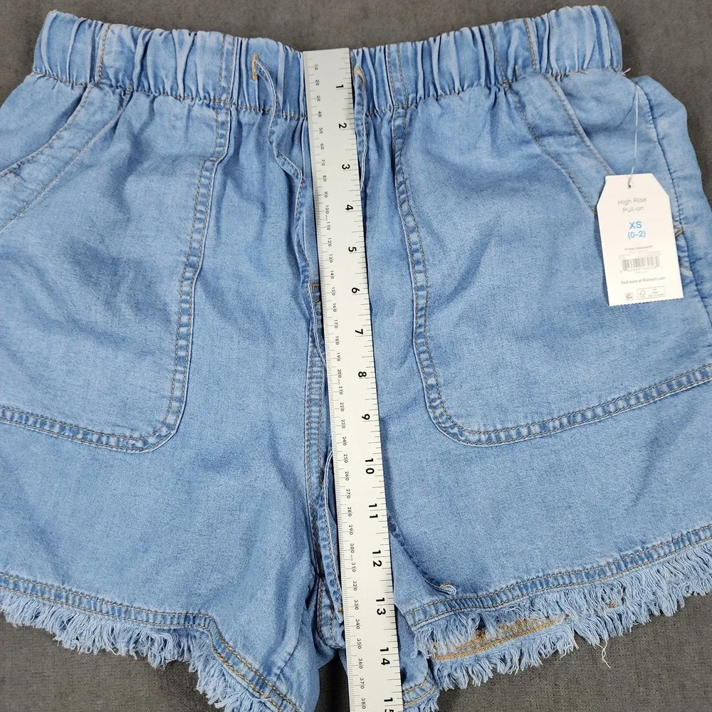 Time & Tru Shorts Womens Size XS Pull On High Rise Tencel Light Blue NWT - Picture 6 of 10